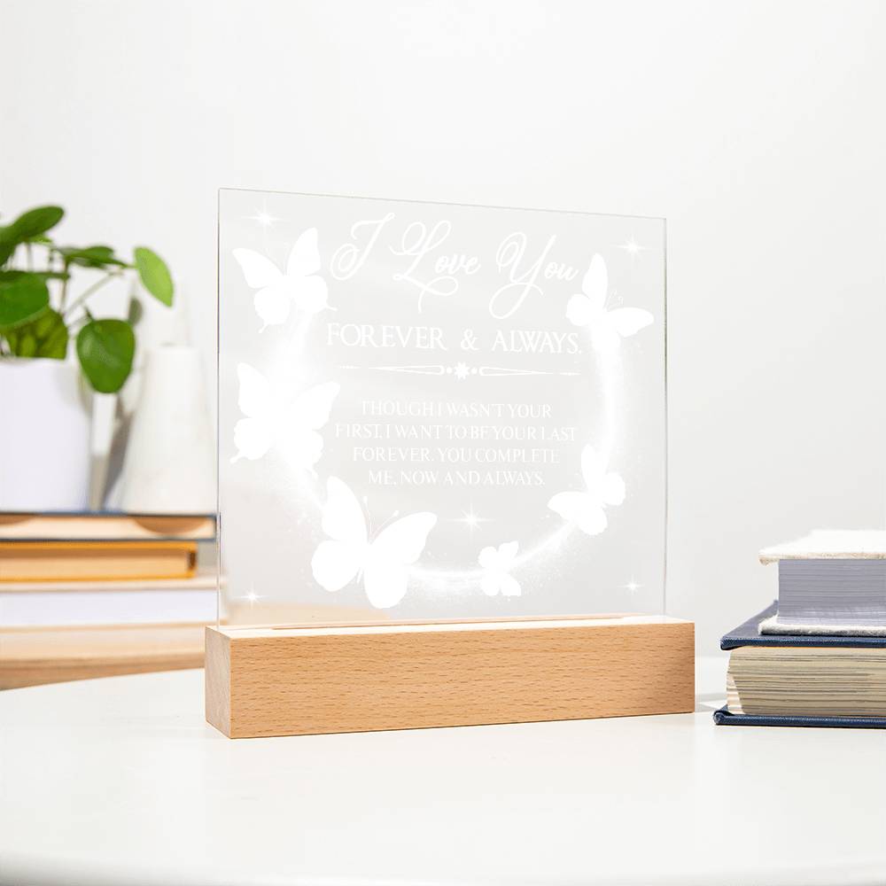 Butterfly Love Printed Square Shaped Acrylic Plaque-Express Your Love Gifts