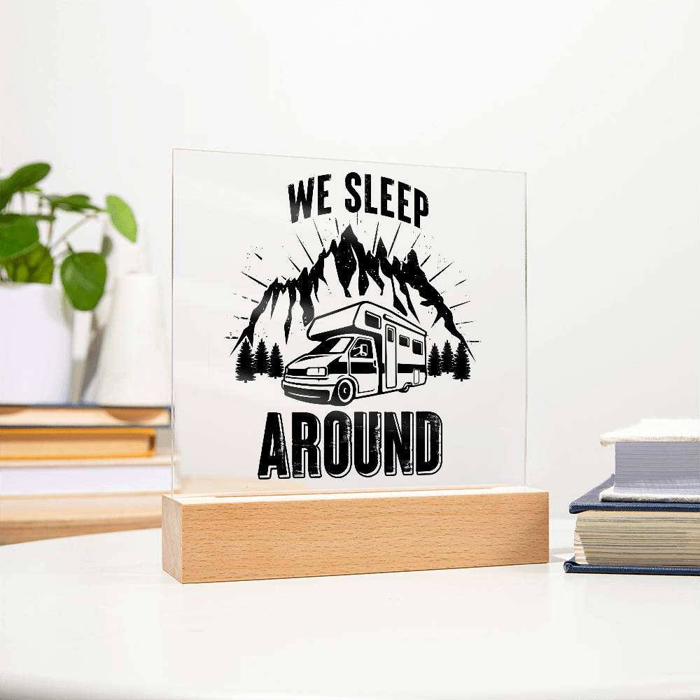 We Sleep Camping Printed Square Shaped Acrylic Plaque-Express Your Love Gifts