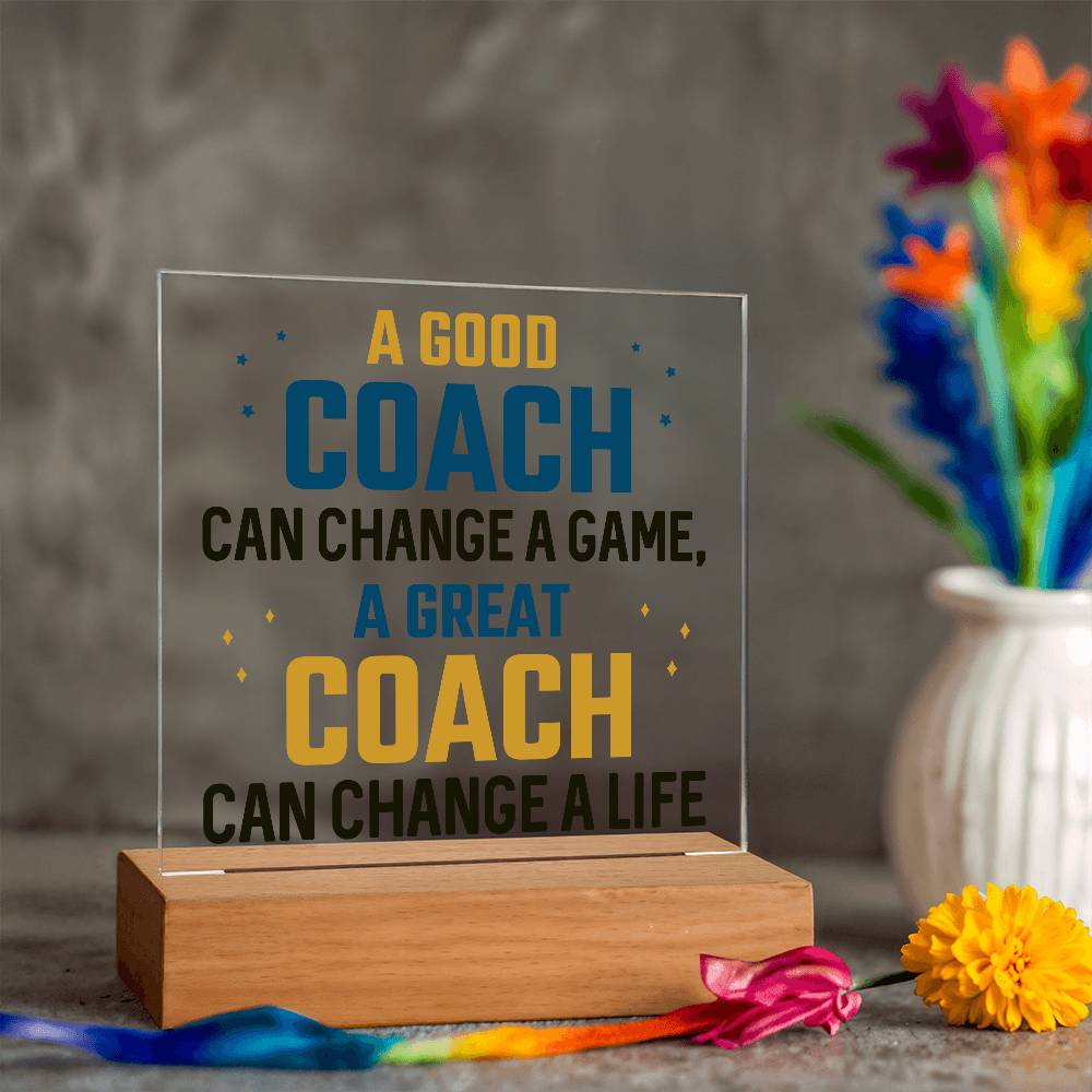 A Good Coach Can Change a Game Printed Square Shaped Acrylic Plaque-Express Your Love Gifts