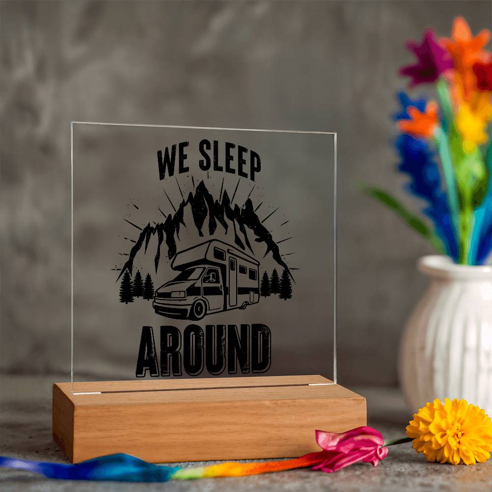 We Sleep Camping Printed Square Shaped Acrylic Plaque-Express Your Love Gifts