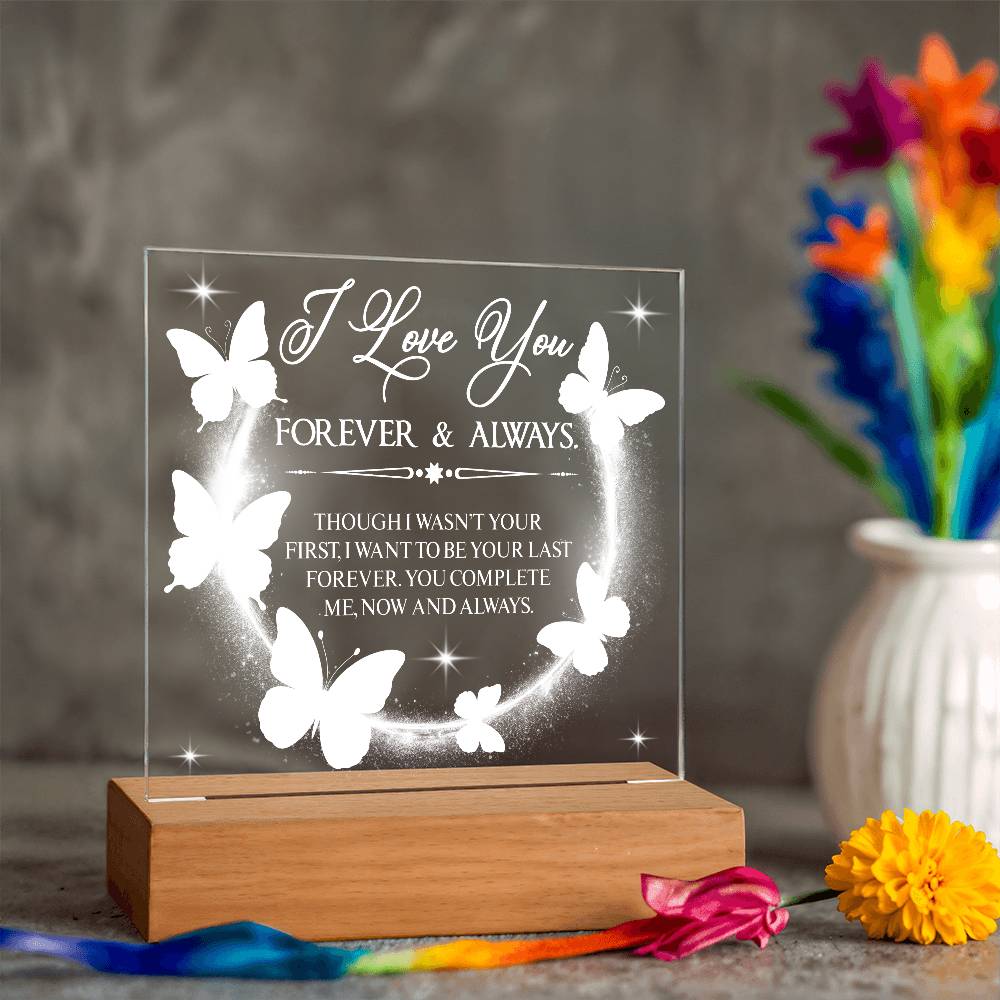 Butterfly Love Printed Square Shaped Acrylic Plaque-Express Your Love Gifts