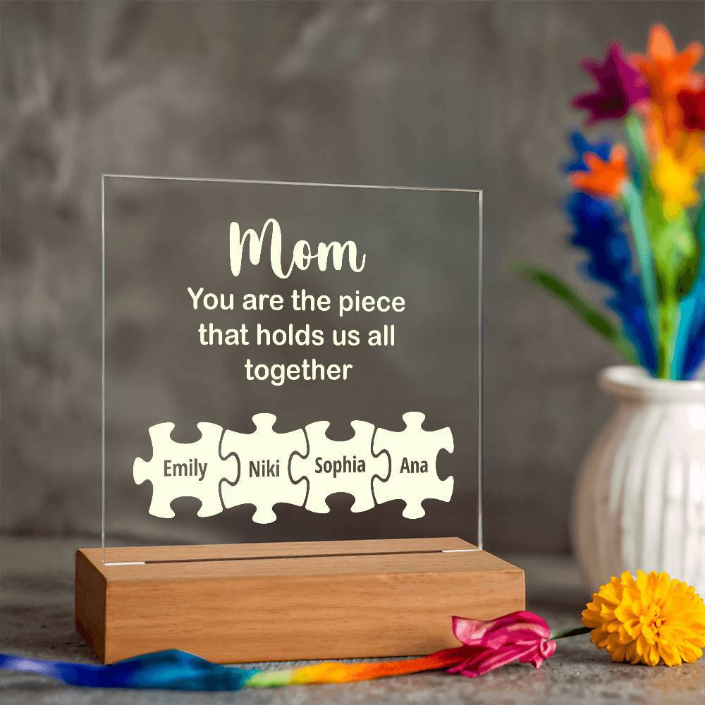 Mom You Are The Piece Printed Square Shaped Acrylic Plaque-Express Your Love Gifts