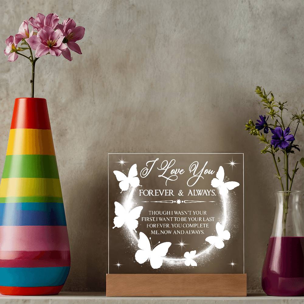 Butterfly Love Printed Square Shaped Acrylic Plaque-Express Your Love Gifts