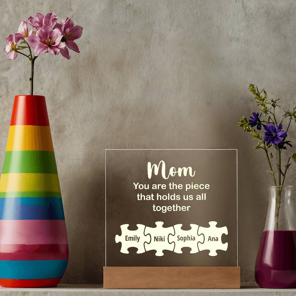 Mom You Are The Piece Printed Square Shaped Acrylic Plaque-Express Your Love Gifts