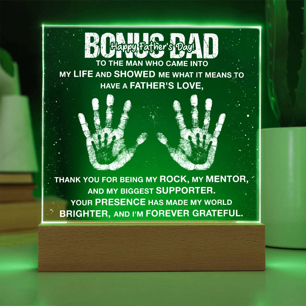 Bonus Dad To The Man Who Came Into Printed Square Shaped Acrylic Plaque-Express Your Love Gifts