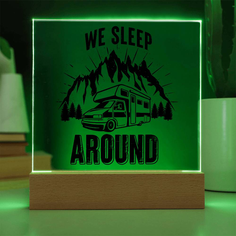 We Sleep Camping Printed Square Shaped Acrylic Plaque-Express Your Love Gifts