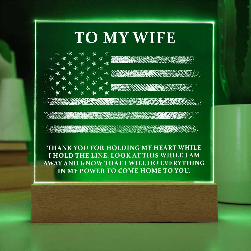 Military Wife Printed Square Shaped Acrylic Plaque-Express Your Love Gifts