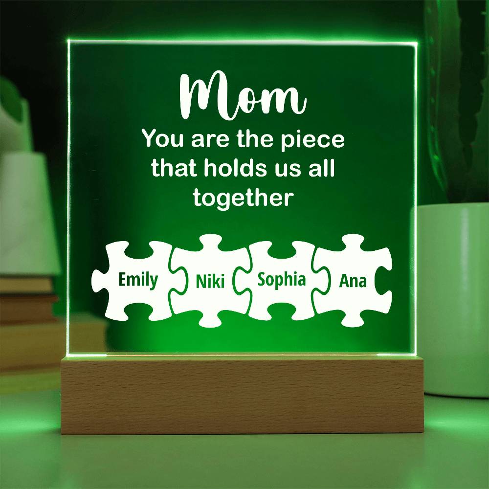 Mom You Are The Piece Printed Square Shaped Acrylic Plaque-Express Your Love Gifts