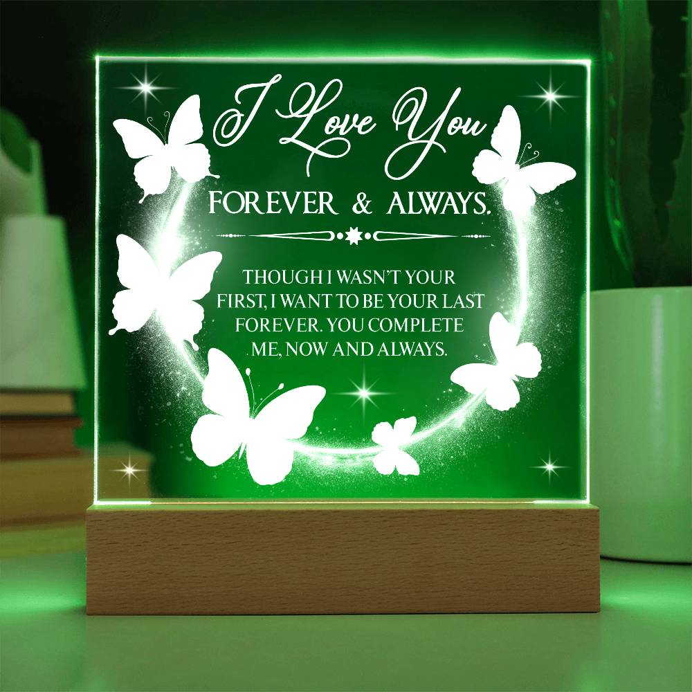 Butterfly Love Printed Square Shaped Acrylic Plaque-Express Your Love Gifts