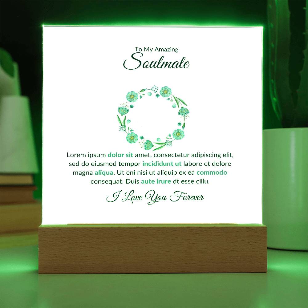 To My Amazing Soulmate Lorem Ipsum Printed Square Shaped Acrylic Plaque-Express Your Love Gifts