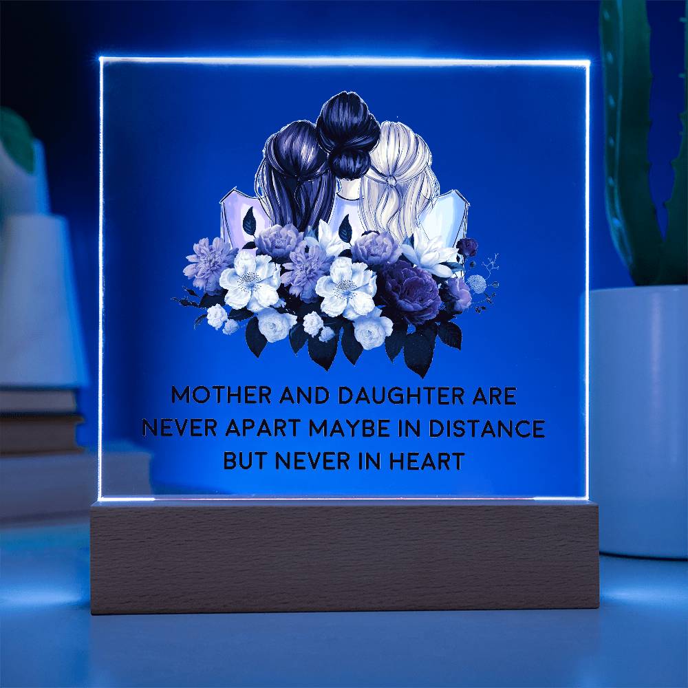 Mother and Daughter Are Never Apart Printed Square Shaped Acrylic Plaque-Express Your Love Gifts