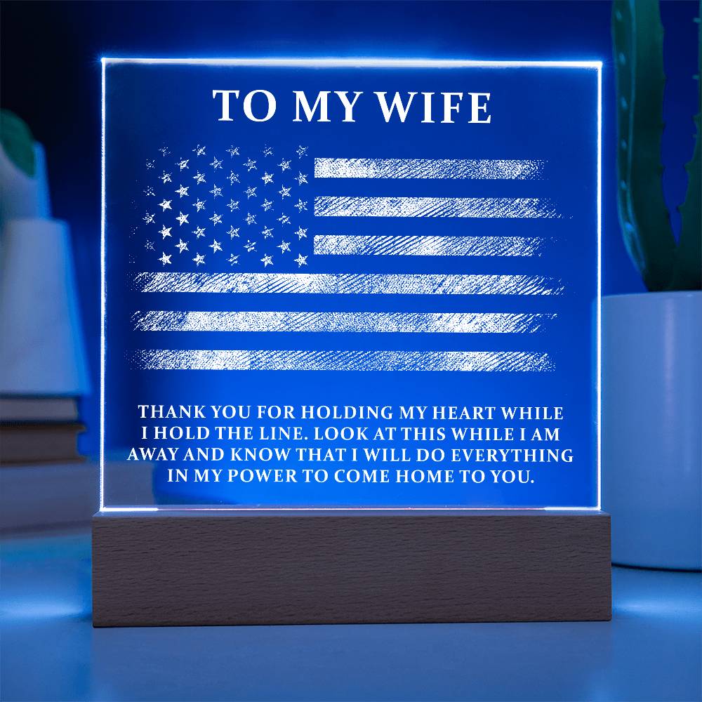 Military Wife Printed Square Shaped Acrylic Plaque-Express Your Love Gifts