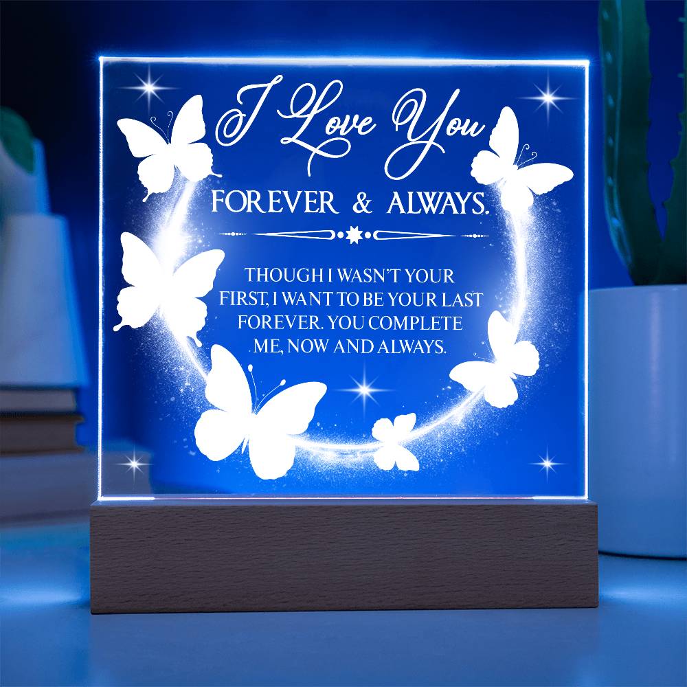 Butterfly Love Printed Square Shaped Acrylic Plaque-Express Your Love Gifts