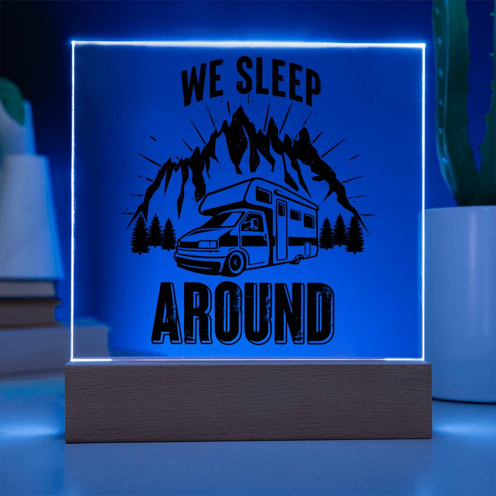 We Sleep Camping Printed Square Shaped Acrylic Plaque-Express Your Love Gifts