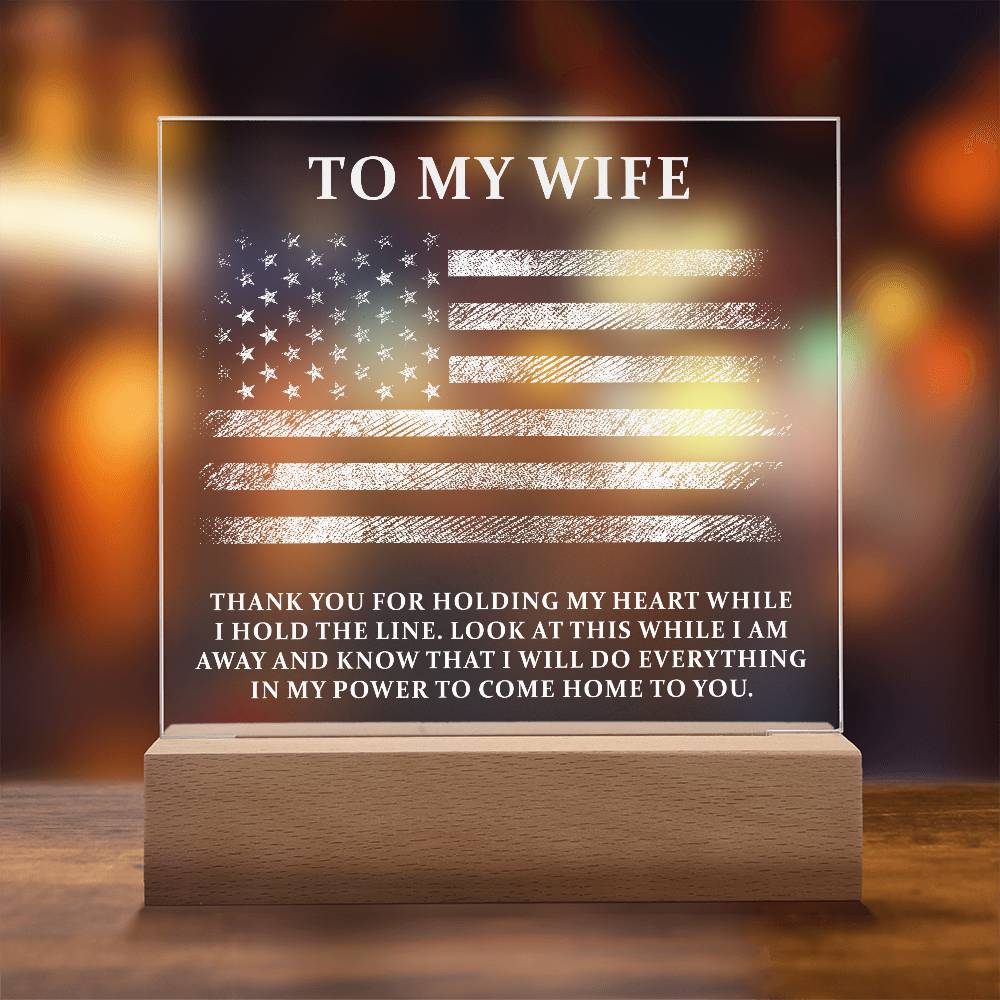 Military Wife Printed Square Shaped Acrylic Plaque-Express Your Love Gifts