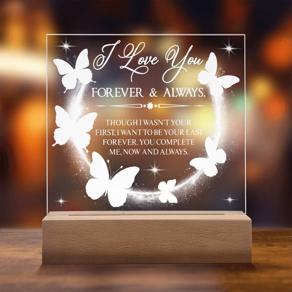 Butterfly Love Printed Square Shaped Acrylic Plaque-Express Your Love Gifts