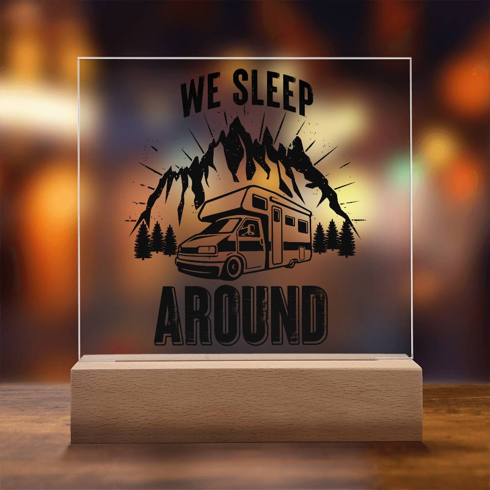 We Sleep Camping Printed Square Shaped Acrylic Plaque-Express Your Love Gifts