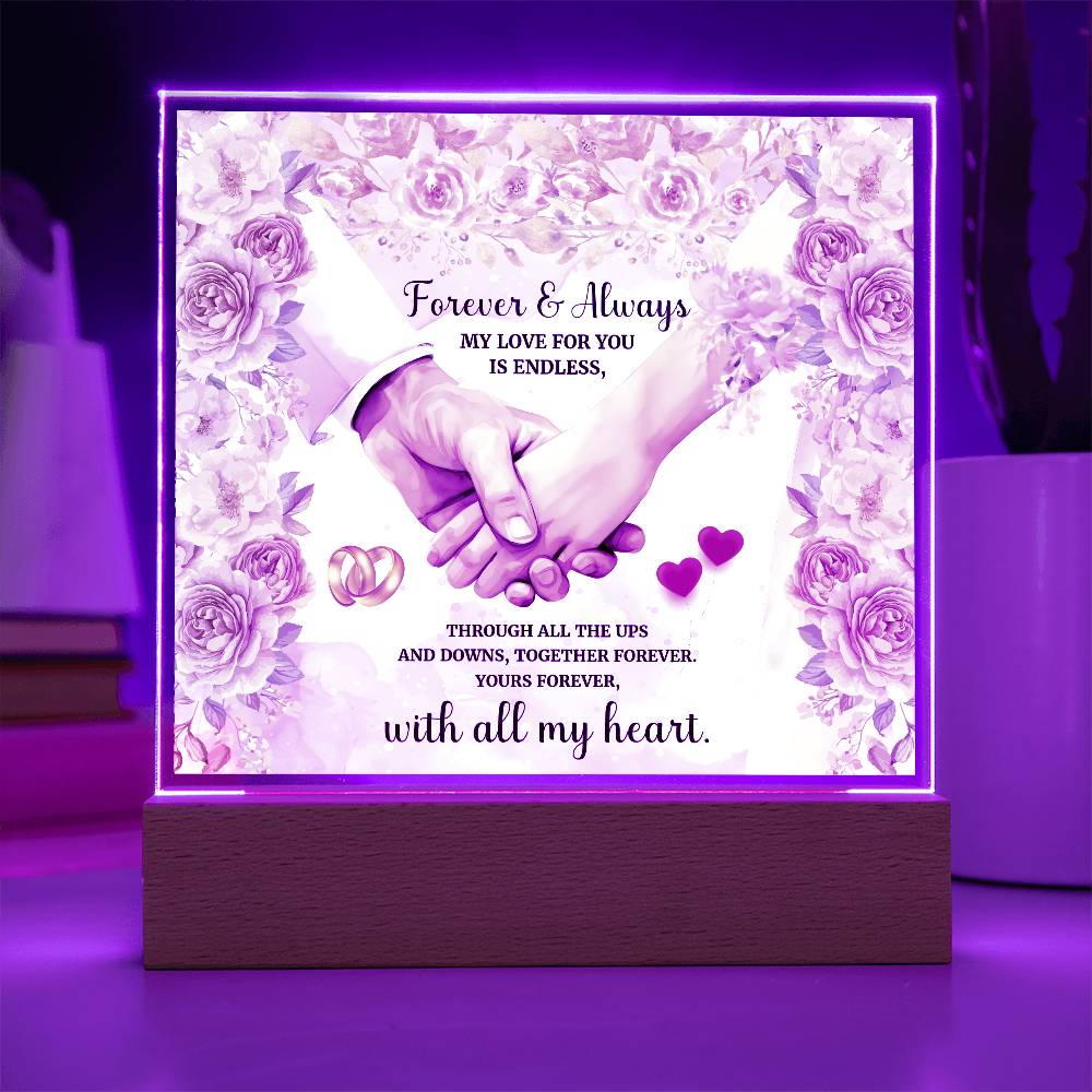 Forever and Always Printed Square Shaped Acrylic Plaque-Express Your Love Gifts