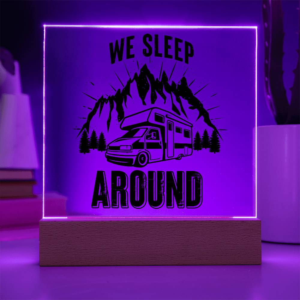 We Sleep Camping Printed Square Shaped Acrylic Plaque-Express Your Love Gifts