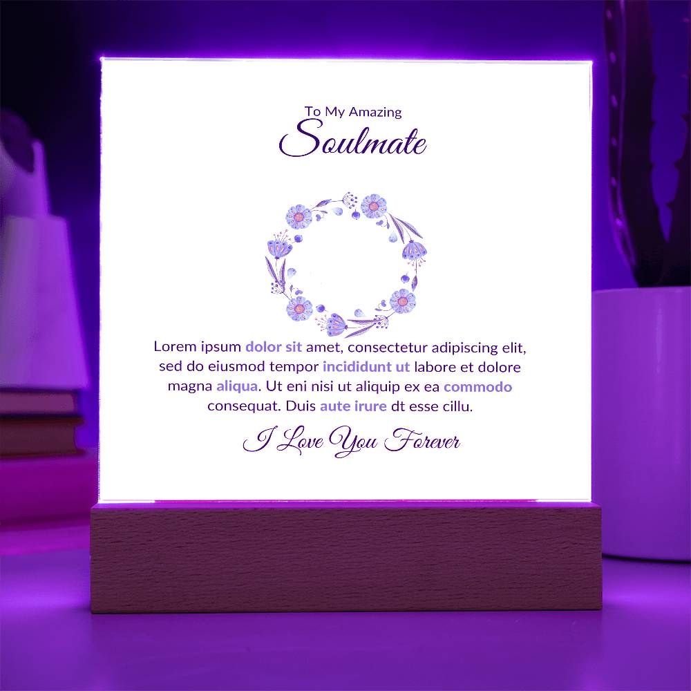 To My Amazing Soulmate Lorem Ipsum Printed Square Shaped Acrylic Plaque-Express Your Love Gifts