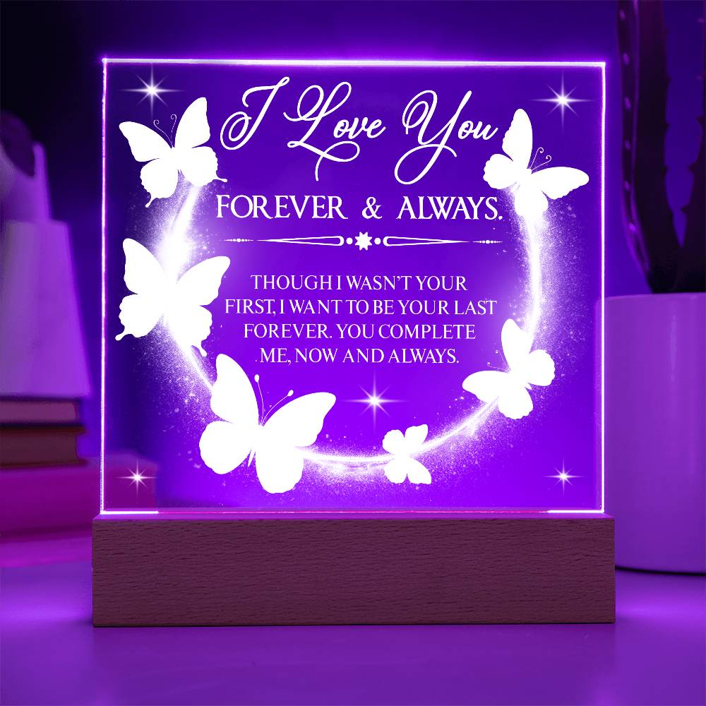 Butterfly Love Printed Square Shaped Acrylic Plaque-Express Your Love Gifts