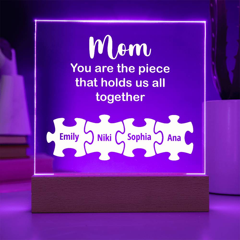 Mom You Are The Piece Printed Square Shaped Acrylic Plaque-Express Your Love Gifts