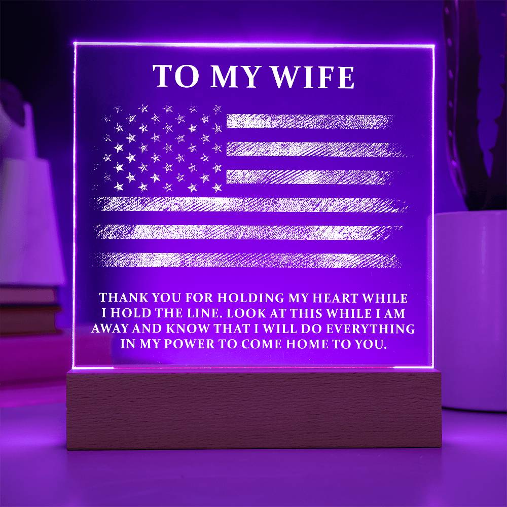 Military Wife Printed Square Shaped Acrylic Plaque-Express Your Love Gifts