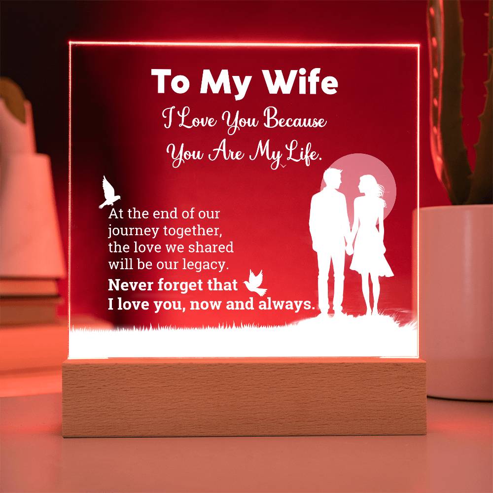 I Love You Because Printed Square Shaped Acrylic Plaque-Express Your Love Gifts