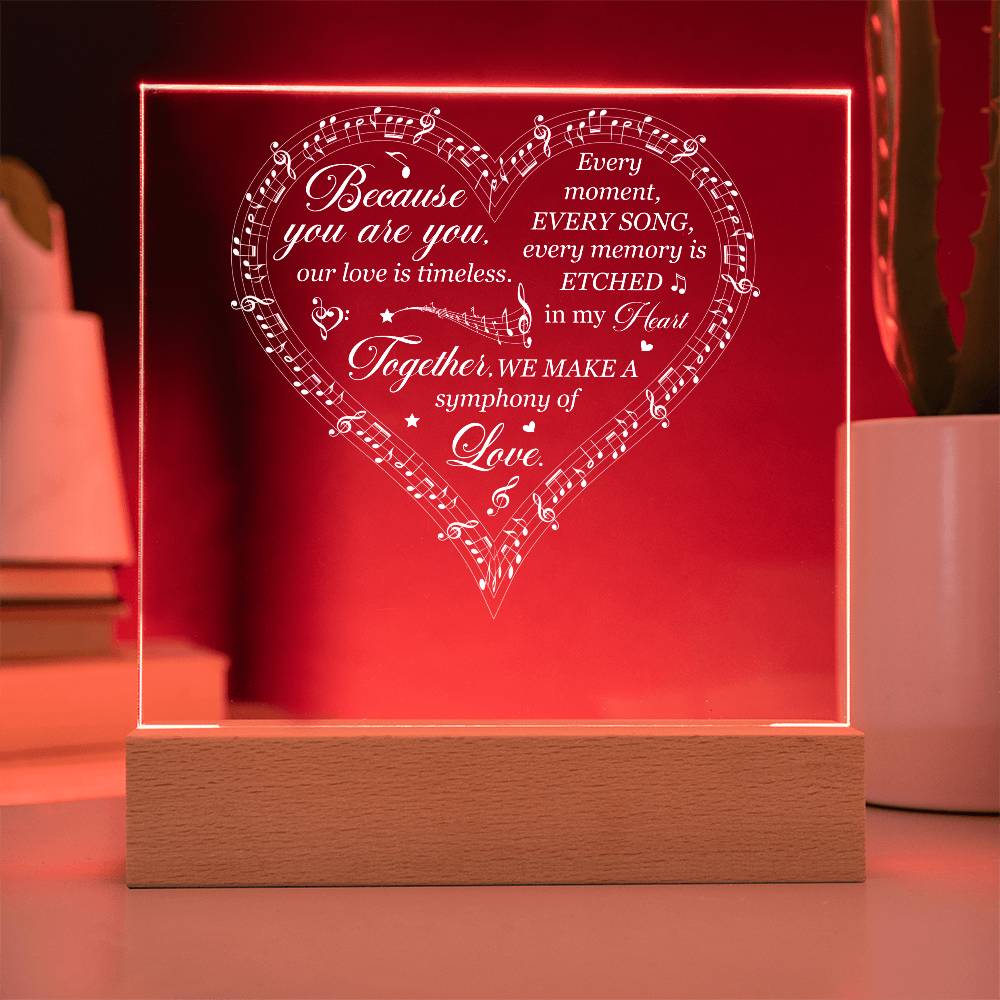 Symphony of Love Printed Square Shaped Acrylic Plaque-Express Your Love Gifts