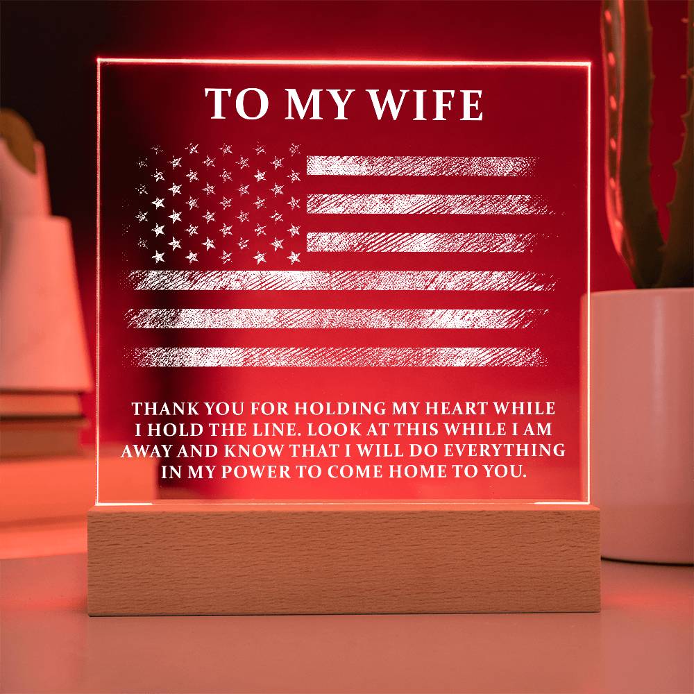 Military Wife Printed Square Shaped Acrylic Plaque-Express Your Love Gifts