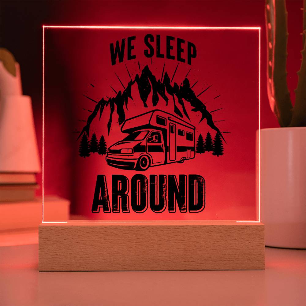 We Sleep Camping Printed Square Shaped Acrylic Plaque-Express Your Love Gifts