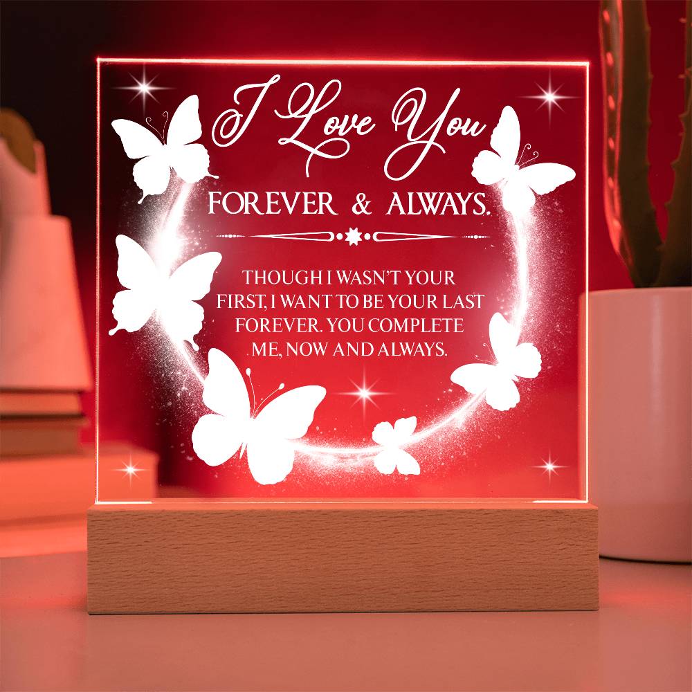 Butterfly Love Printed Square Shaped Acrylic Plaque-Express Your Love Gifts