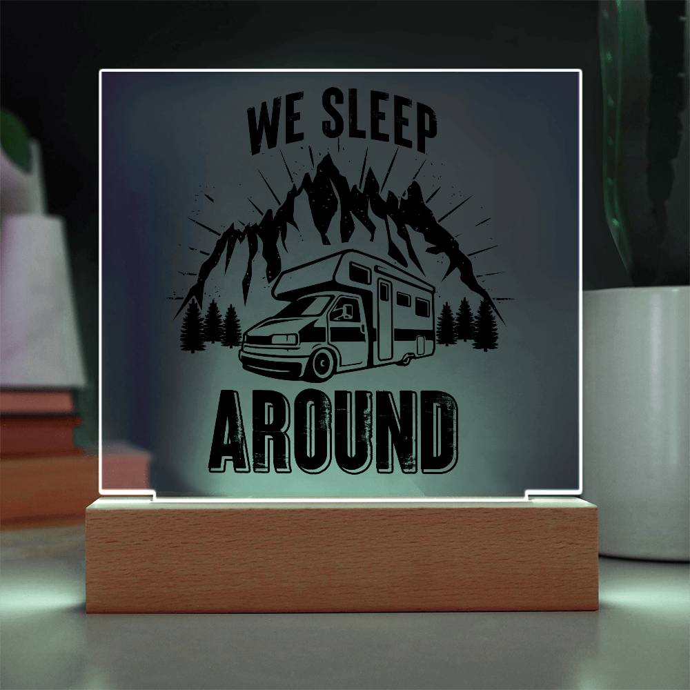 We Sleep Camping Printed Square Shaped Acrylic Plaque-Express Your Love Gifts