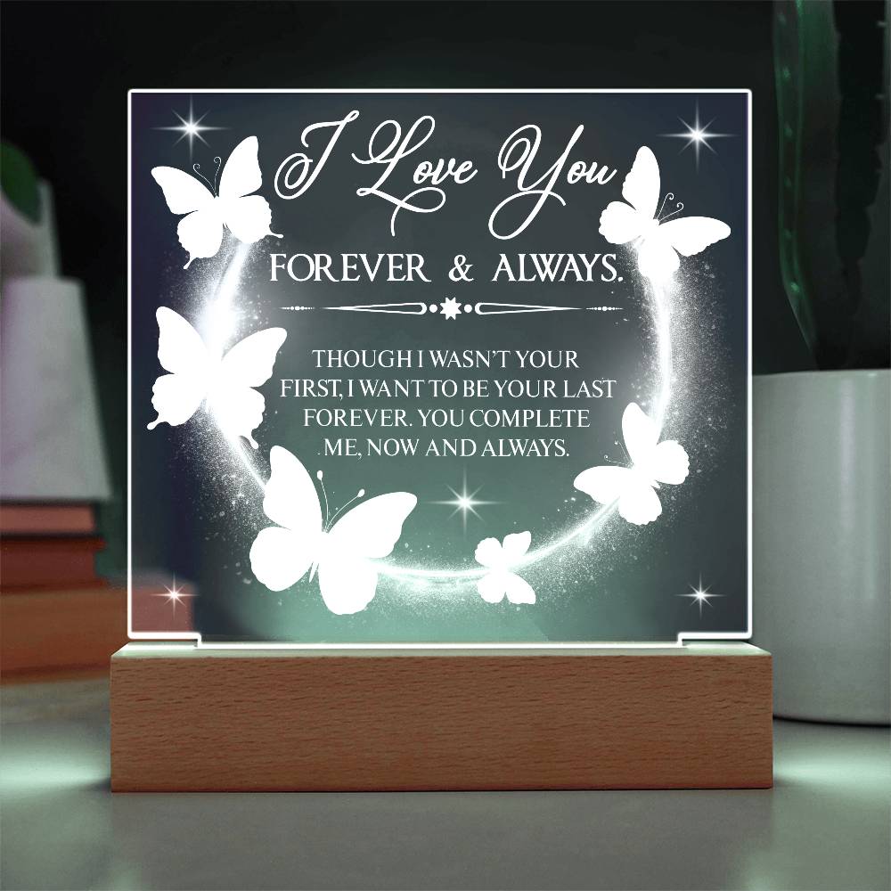 Butterfly Love Printed Square Shaped Acrylic Plaque-Express Your Love Gifts