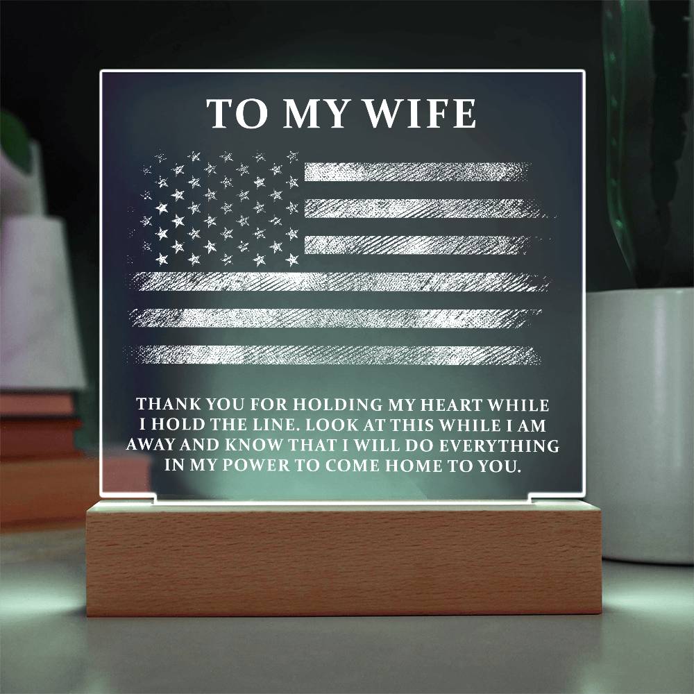 Military Wife Printed Square Shaped Acrylic Plaque-Express Your Love Gifts