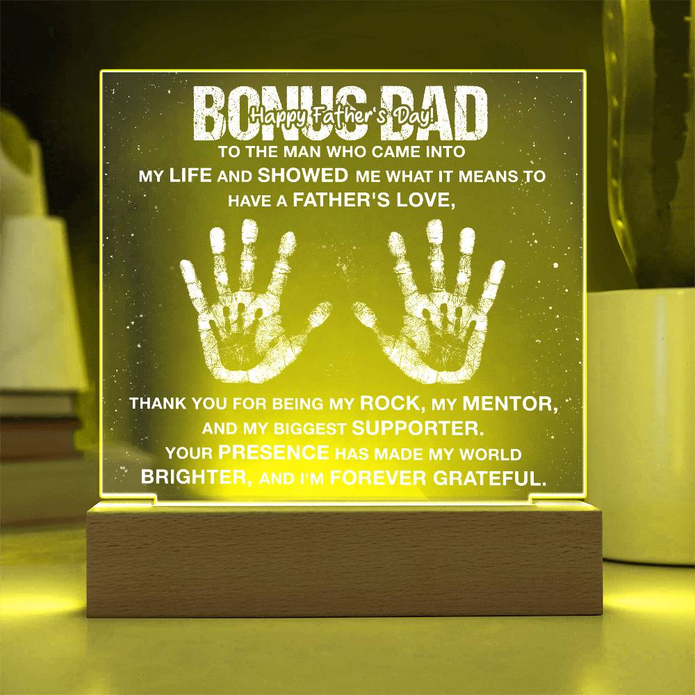 Bonus Dad To The Man Who Came Into Printed Square Shaped Acrylic Plaque-Express Your Love Gifts