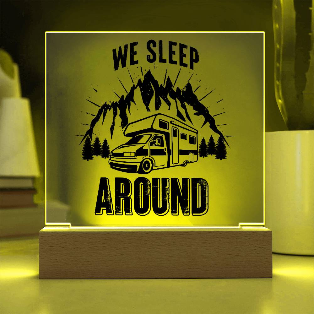 We Sleep Camping Printed Square Shaped Acrylic Plaque-Express Your Love Gifts