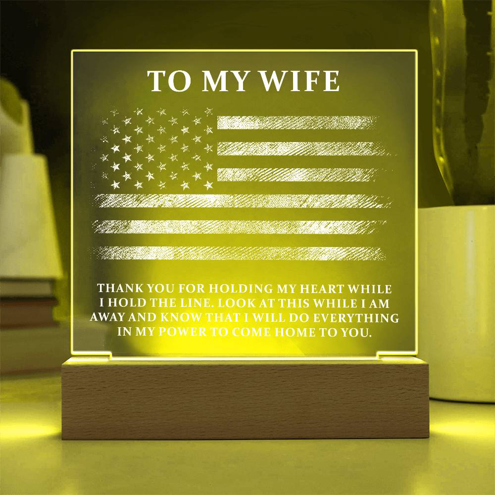 Military Wife Printed Square Shaped Acrylic Plaque-Express Your Love Gifts