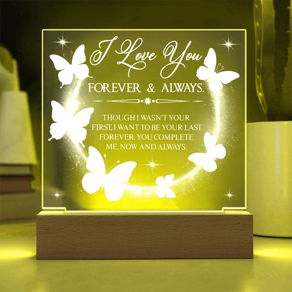 Butterfly Love Printed Square Shaped Acrylic Plaque-Express Your Love Gifts