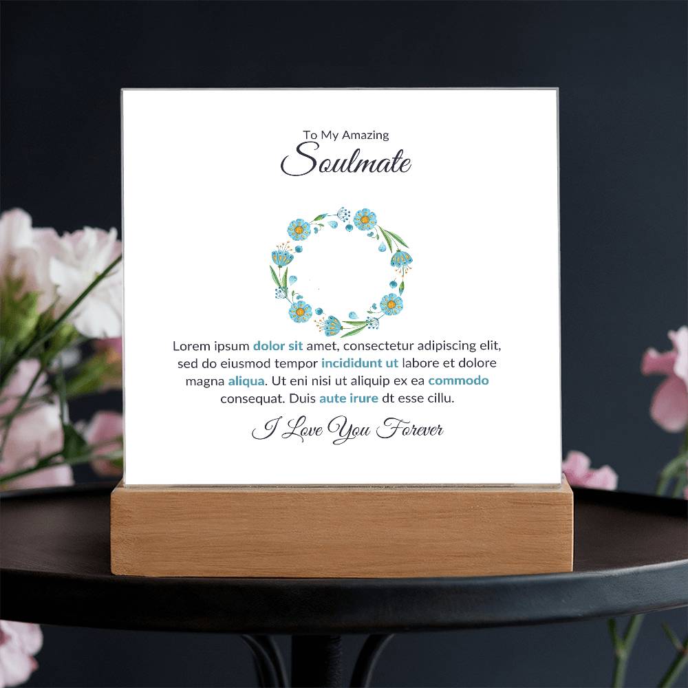 To My Amazing Soulmate Lorem Ipsum Printed Square Shaped Acrylic Plaque-Express Your Love Gifts