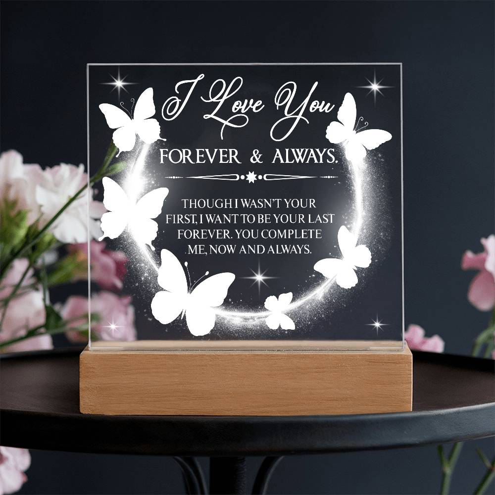 Butterfly Love Printed Square Shaped Acrylic Plaque-Express Your Love Gifts