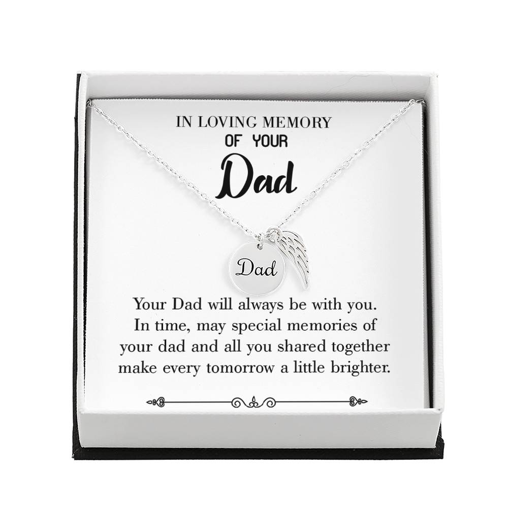 Always Be With You Loss of a Dad Sympathy Gifts Loss of a Parent Remembrance Necklace Memorial Necklace-Express Your Love Gifts