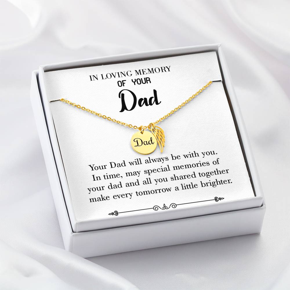 Always Be With You Loss of a Dad Sympathy Gifts Loss of a Parent Remembrance Necklace Memorial Necklace-Express Your Love Gifts