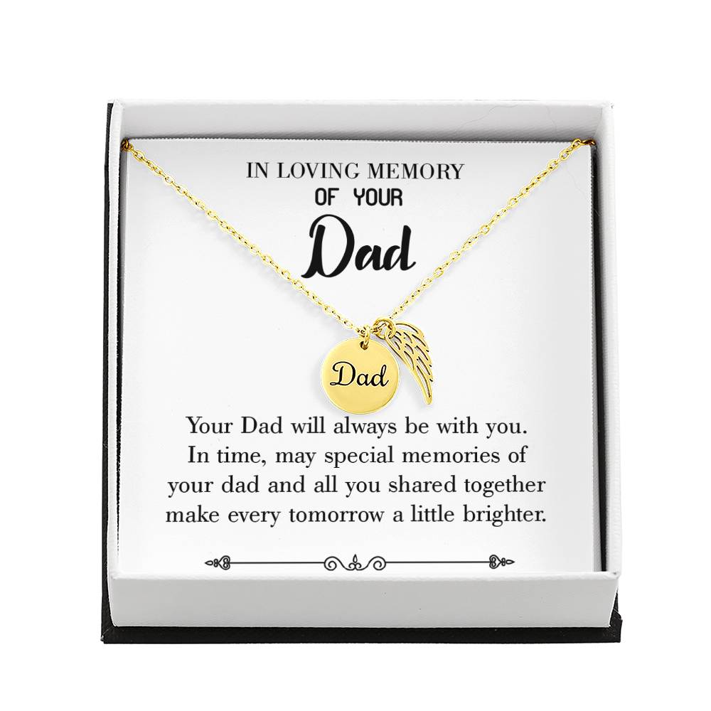 Always Be With You Loss of a Dad Sympathy Gifts Loss of a Parent Remembrance Necklace Memorial Necklace-Express Your Love Gifts