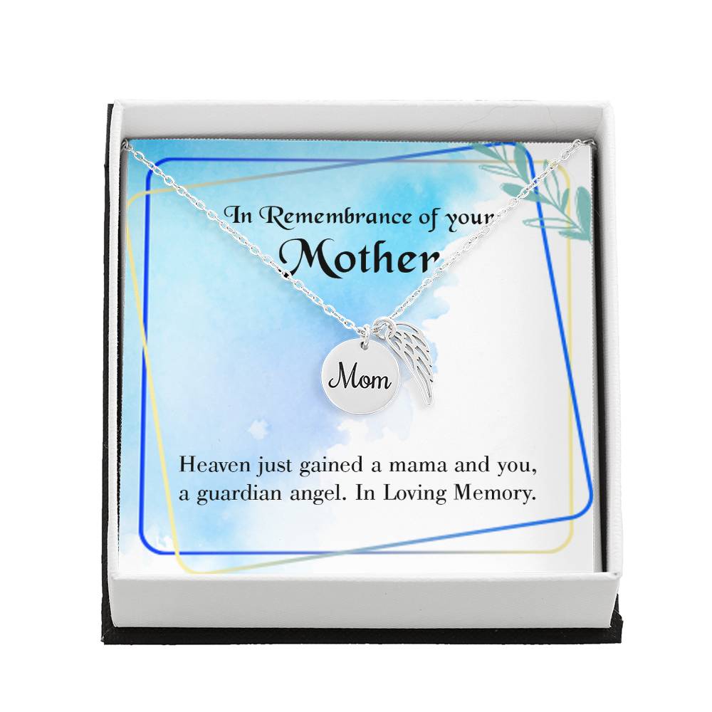 Mama And You Mom Remembrance Necklace Angel Wing Charm, Stainless Steel 18-22&#39;&#39; Chain-Express Your Love Gifts