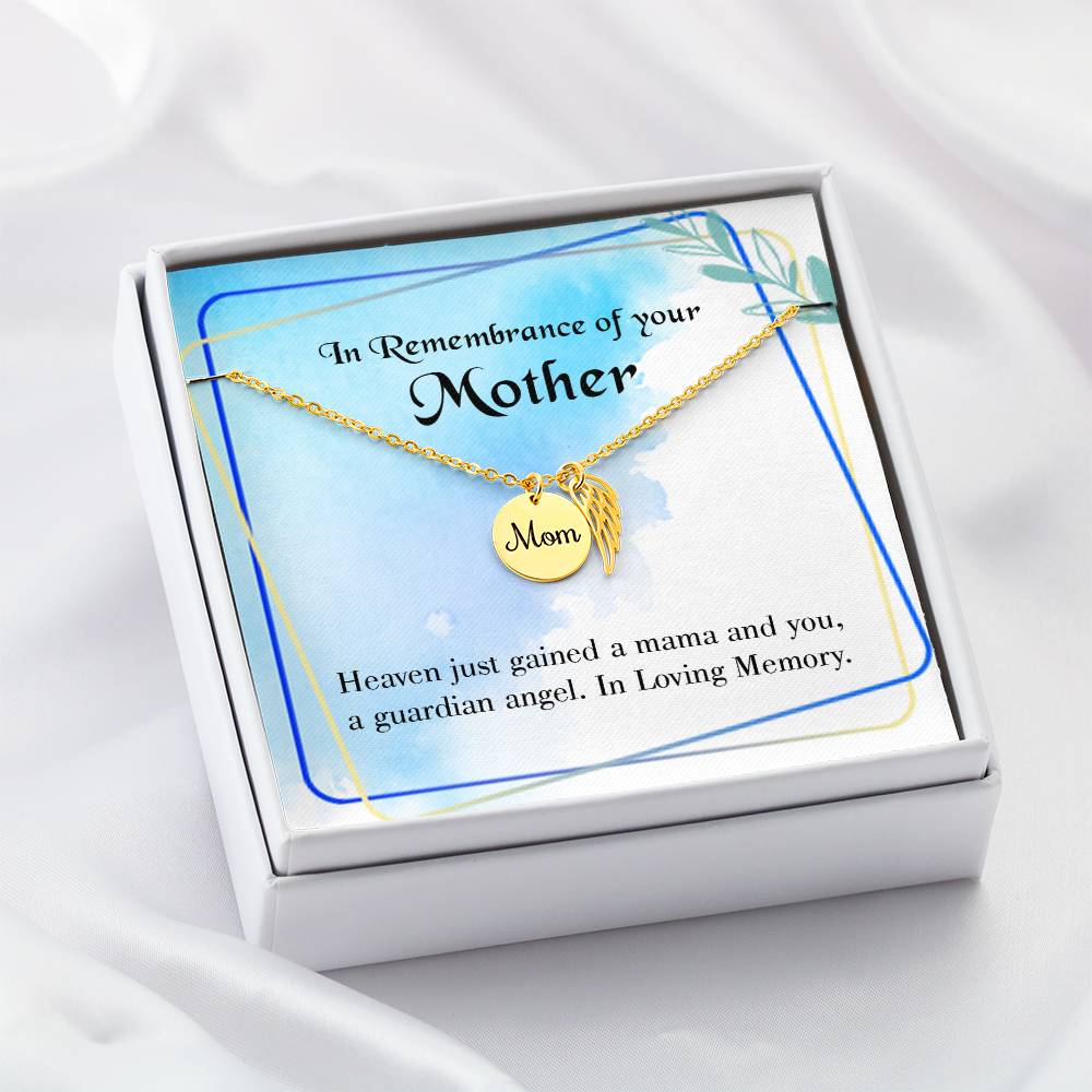 Mama And You Mom Remembrance Necklace Angel Wing Charm, Stainless Steel 18-22'' Chain-Express Your Love Gifts