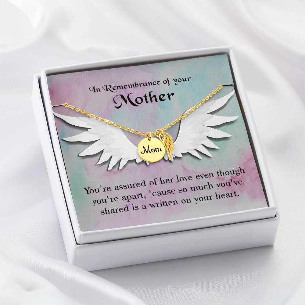 We Are Apart Mom Remembrance Necklace Angel Wing Charm, Stainless Steel 18-22'' Chain-Express Your Love Gifts