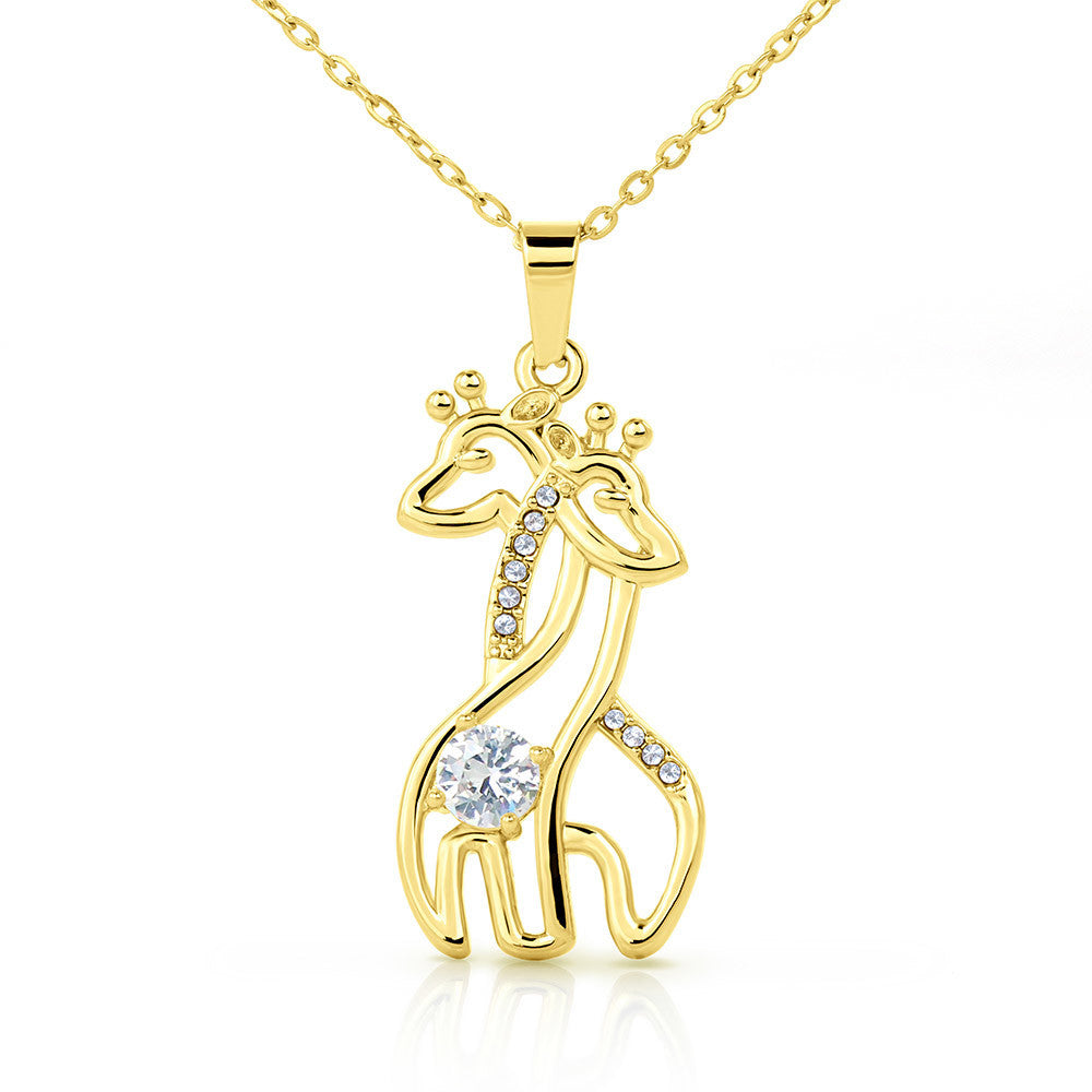 To My Daughter You Are The Beat Mother's Treasure Gold/Silver Giraffe Necklace with Message Card & Cubic Zirconia-Express Your Love Gifts