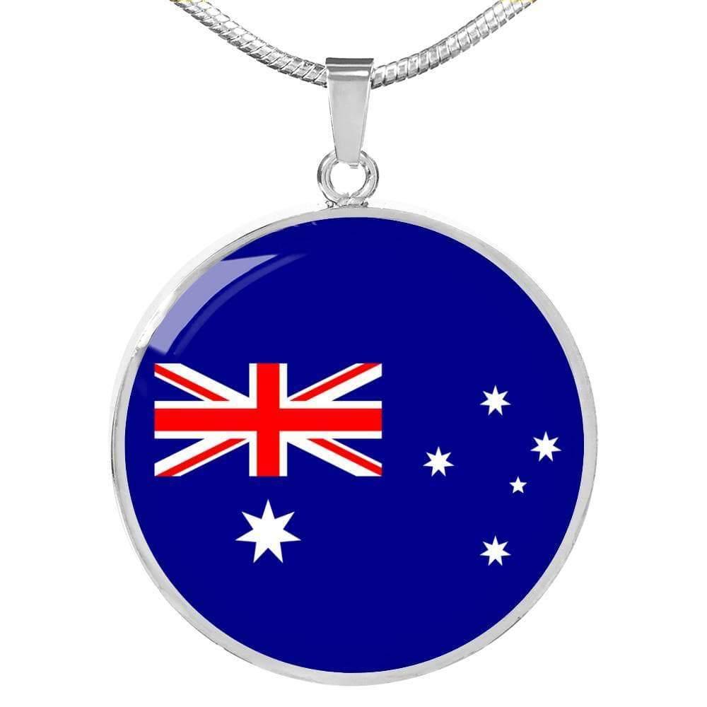 Australia Flag Necklace Australia Flag Stainless Steel or 18k Gold 18-22" - Express Your Love Gifts