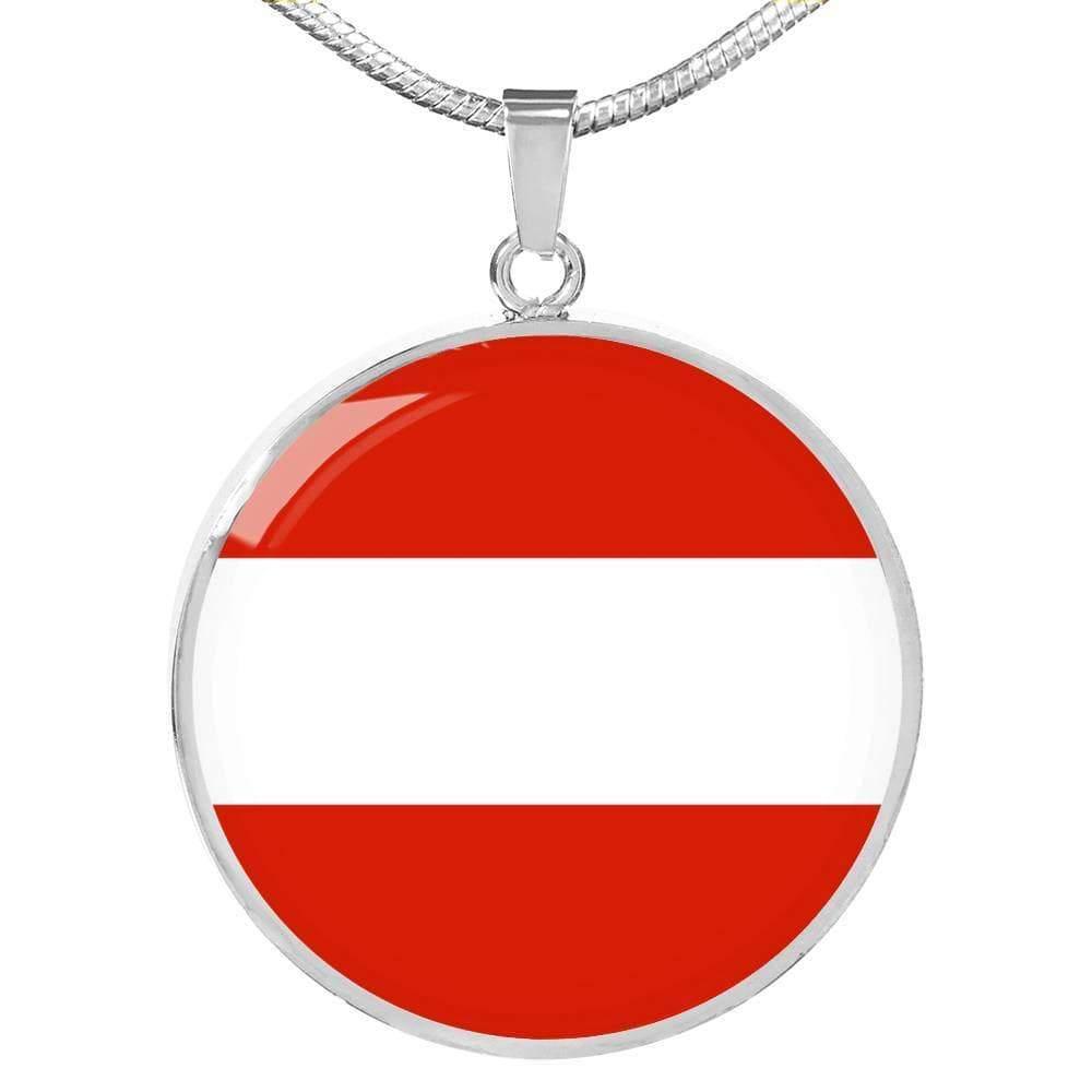 Austria Flag Necklace Austria Flag Stainless Steel or 18k Gold 18-22" - Express Your Love Gifts